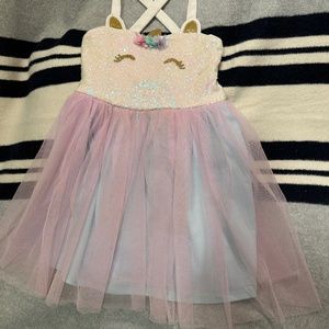 Pink & Violet Little Girls Sleeveless Sequin Unicorn Tutu Dress Size 6